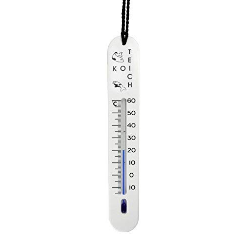 Lantelme Teichthermometer sinkend mit Schnur für Fischzucht Koi Fisch Garten Teich Koizucht analog Thermometer 4502 von Lantelme