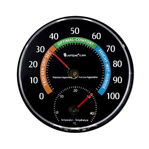 Lantelme Kombi Hygrometer Thermometer Durchmesser 11,5cm Analog zum aufhängen oder stellen Luftfeuchtemesser für Wohnung Zimmer Weinkeller Keller Gewächshaus Landwirtschaft Stall Raumfeuchtemesser von Lantelme