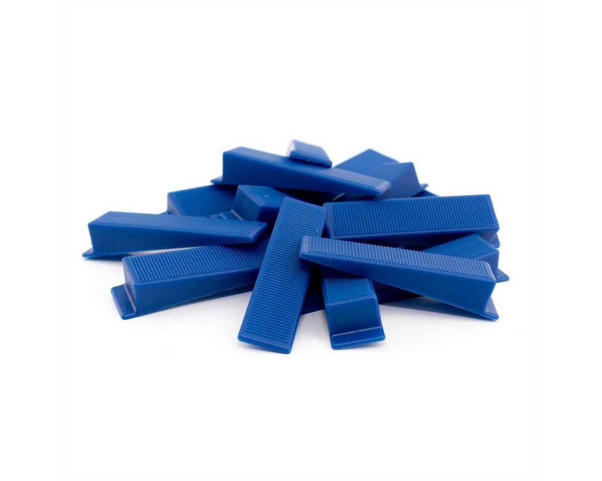 Lantelme Verlegeset 100 Stück Keile für Fliesen Verlegehilfe, (100-tlg), Fliesen Keile für Zuglaschen in blau von Lantelme
