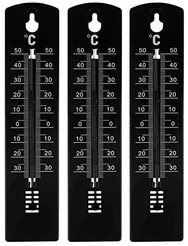 Lantelme 3 Stück Zimmerthermometer Set 20 cm – Präzises Thermometer auch für Außenbereich, Garten und Wohnung – Für Innenräume, Zimmer und Balkon – Vielseitig einsetzbar und wetterfest von Lantelme