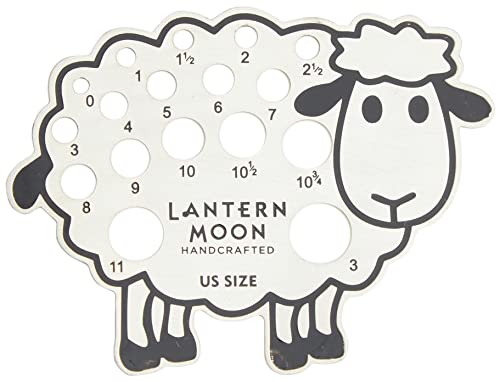 Lantern Moon Stricknadellehre – wendbar US und metrisch – versilbertes Schaf – für Nadelgrößen 2–9 mm/0–13 von Knitter's Pride