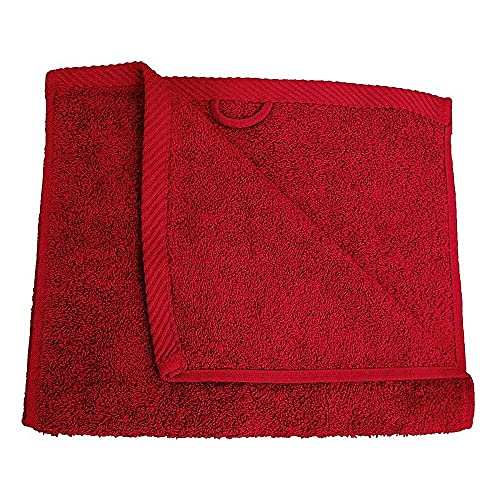 Lanudo Luxus Gästehandtuch Pure Line Webbördüre 100% Frottier Baumwolle 30 x 50 cm Rot von Lanudo