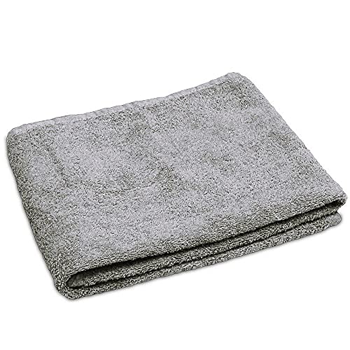 Lanudo® Luxus Handtuch 600g/m² Pure Line 50x100 cm mit Bordüre.100% feinste Frottier Baumwolle in höchster Qualität, Farbe: Silber von Lanudo