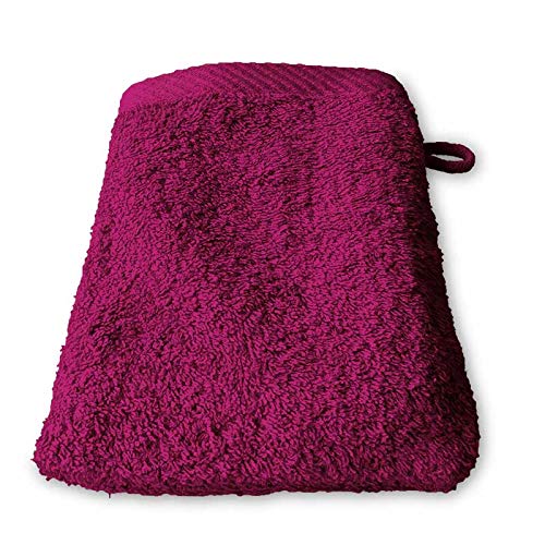 Lanudo® Luxus Waschhandschuh/Waschlappen 600g/m² Pure Line 21x15 cm. 100% feinste Premium Frottier Baumwolle in höchster Qualität. Seiftuch, Waschtuch,Waschhandschuhe. Farbe: Pink von Lanudo