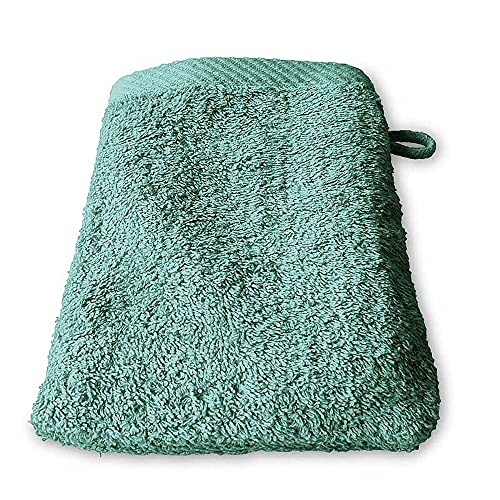 Lanudo® Luxus Waschhandschuh/Waschlappen 600g/m² Pure Line 21x15 cm. 100% feinste Premium Frottier Baumwolle in höchster Qualität. Seiftuch, Waschtuch,Waschhandschuhe. Farbe: Mint-Grün von Lanudo