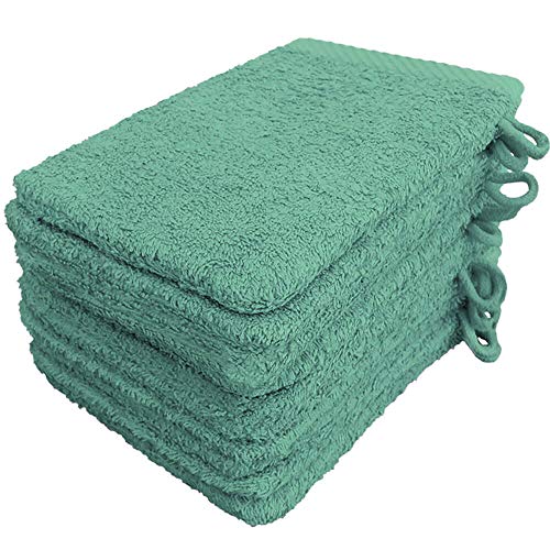 Lanudo Pure Line Waschlappen Waschhandschuh, 10er Set, Reine Frottier Baumwolle, 21 x 15 cm, Farbe Mint-Grün Lanudo Pure Line Waschlappen Waschhandschuh, 10er Set, Reine Frottier Baumwolle, 21 x 15 cm, Farbe Mint-Grün von Lanudo