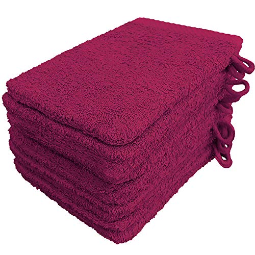 Lanudo Pure Line Waschlappen Waschhandschuh, 10er Set, Reine Frottier Baumwolle, 21 x 15 cm, Farbe Pink von Lanudo