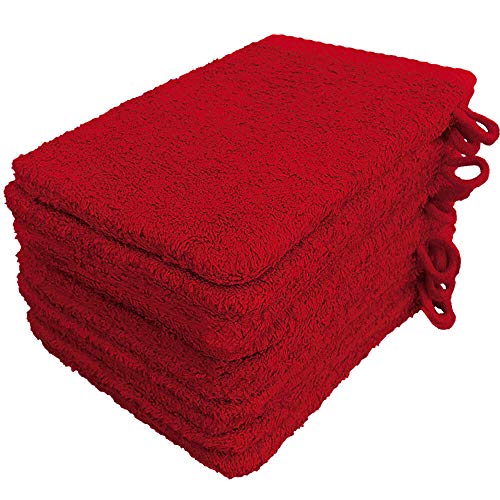 Lanudo Pure Line Waschlappen Waschhandschuh, 10er Set, Reine Frottier Baumwolle, 21 x 15 cm, Farbe Rot Lanudo Pure Line Waschlappen Waschhandschuh, 10er Set, Reine Frottier Baumwolle, 21 x 15 cm, Farbe Rot von Lanudo