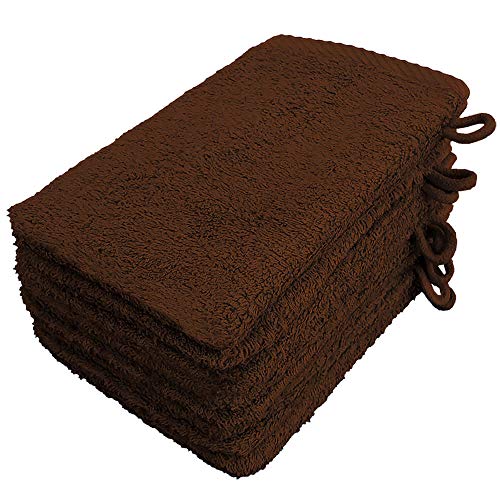 Lanudo Pure Line Waschlappen Waschhandschuh, 8er Set, Reine Frottier Baumwolle, 21 x 15 cm, Farbe Braun Lanudo Pure Line Waschlappen Waschhandschuh, 8er Set, Reine Frottier Baumwolle, 21 x 15 cm, Farbe Braun von Lanudo