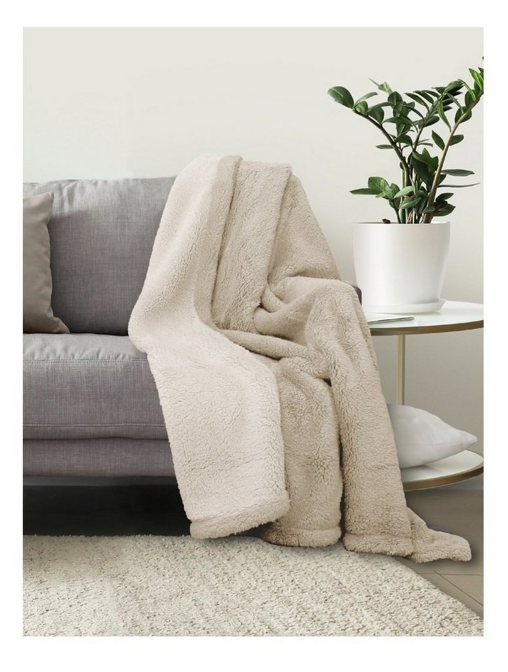 Wohndecke Lanudo® Premium Sherpa Kuscheldecke Wohndecke XL Sofadecke 150 x 200, Lanudo von Lanudo