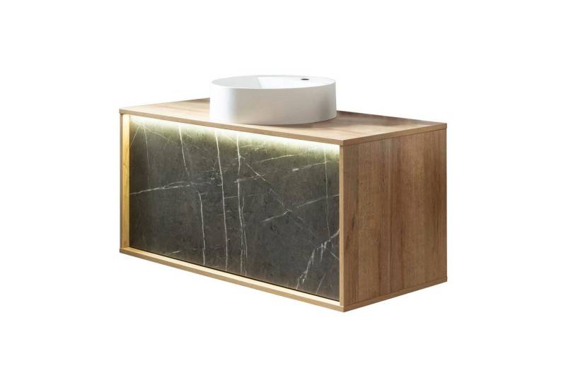 Lanzet Badmöbel-Set LANZET DUNE Waschbecken mit Unterschrank, LED Beleuchtung, Gussmarmor von Lanzet