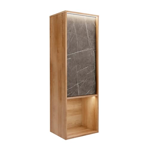 Lanzet Dune Midischrank in dunkelgrauer Marmoroptik – Moderner Hängeschrank mit LED-Beleuchtung, 40 x 122 x 33 cm, Push-to-Open, Zwei Glaseinlegeböden, offenes Ablagefach – Made in Germany Lanzet Dune Midischrank in dunkelgrauer Marmoroptik – Moderner Hängeschrank mit LED-Beleuchtung, 40 x 122 x 33 cm, Push-to-Open, Zwei Glaseinlegeböden, offenes Ablagefach – Made in Germany von Lanzet