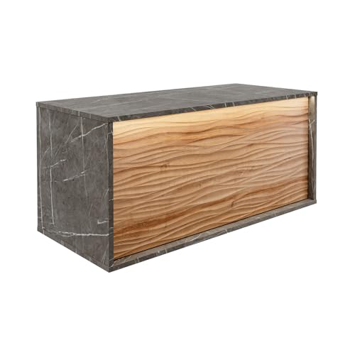 Lanzet Dune Waschbeckenunterschrank – Dunkelgraue Marmoroptik, 100cm Breite, LED-beleuchtete 3D Dünenfront mit Bewegungsmelder, 1 Schublade mit integriertem Einsatz, Push-to-Open – Made in Germany Lanzet Dune Waschbeckenunterschrank – Dunkelgraue Marmoroptik, 100cm Breite, LED-beleuchtete 3D Dünenfront mit Bewegungsmelder, 1 Schublade mit integriertem Einsatz, Push-to-Open – Made in Germany von Lanzet