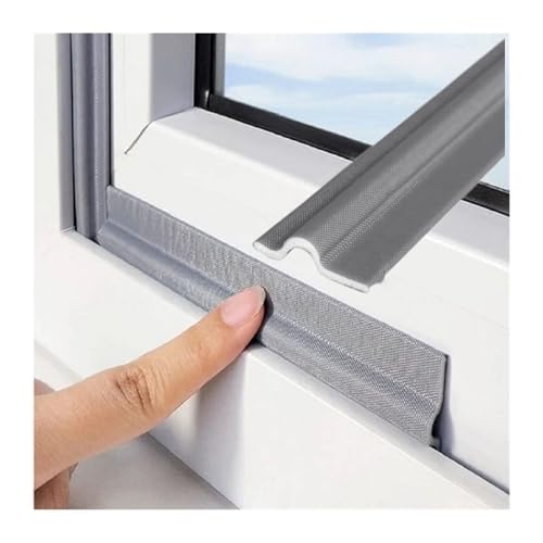 Selbstklebender Dichtungsstreifen for Fensterspalten, winddichte, schalldichte Türdichtung, Dichtungsband for die Unterseite von Schiebetüren aus PU-Schaum, Schutzversiegelung, Staubstopper(Gray,10M) von LaoSShu