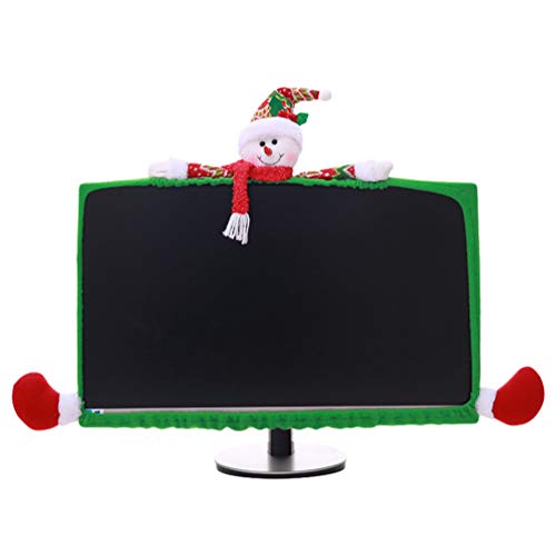 LaoZan Weihnachten Monitor Hülle Schutzhülle Festivalatmosphäre Büro Weihnachtsdekoration Computer Monitor Abdeckung (Stil2, Länge(41-62cm), Breite(25-38cm)) von LaoZan