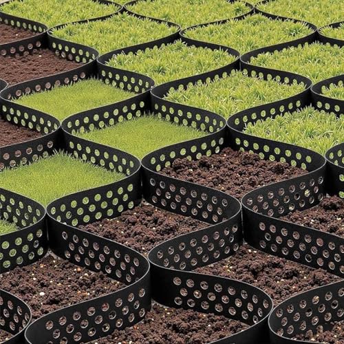 10x6M Large Gravel Grid, Groud Grid Geo Grid with 20 Landscape Staples, Geogrid for Retaining Wall, for Garden Paths, Hillsides, Soil and Grass Holding, Landscaping, DIY Yard von Laohucai
