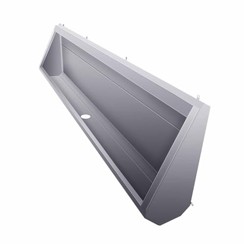 Großes Urinal aus Edelstahl 304, platzsparendes Herren-Toilettenurinal, wandmontiertes, verlängertes Herren-Spülurinal mit Abfluss, für Schulen, öffentliche Plätze Krankenhäuser(150CM/59IN) von Laohucai