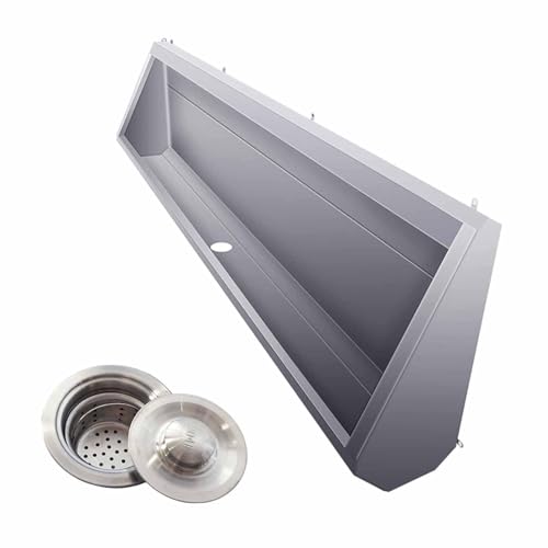 Großes Urinal aus Edelstahl 304, wandmontiertes Urinal für gewerbliche und private Nutzung, platzsparende, verlängerte Herrentoilette für Schulen, öffentliche Einrichtungen(150x30x65cm) von Laohucai