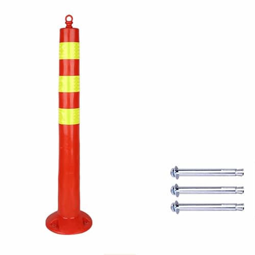 Kunststoff-Sicherheitskegel, reflektierende Einfahrts- und Absperrkegel, reflektierende Warnsäule mit Befestigungsschrauben, Sicherheitspoller für Baustellen zur Verkehrswarnung(1pack) von Laohucai