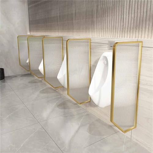 Laohucai Urinal-Trennwand, 120 x 40 cm, gehärtetes Glas mit Edelstahlrahmen, Urinal-Trennwand, wandmontierter Sichtschutz für Hotels und Einkaufszentren(Gold,2pack) von Laohucai