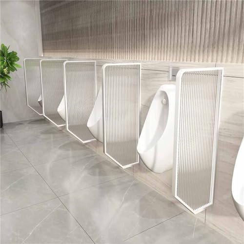 Laohucai Urinal-Trennwand, 120 x 40 cm, gehärtetes Glas mit Edelstahlrahmen, Urinal-Trennwand, wandmontierter Sichtschutz für Hotels und Einkaufszentren(White,2pack) von Laohucai