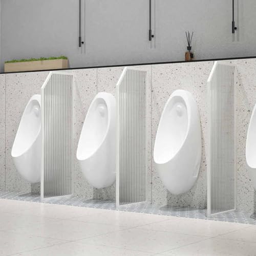 Laohucai Urinaltrennwand, wandmontierte Urinal-Sichtschutzwand für Herren, Edelstahl-Toilettentrennwand mit transluzenten Hartglasplatten, für öffentliche Toiletten(White,1PCS_120X40CM) von Laohucai