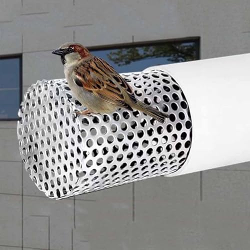 PVC-Rohrabdeckung mit Gitter, wetterfeste runde Kaminabdeckung mit Sieb, Lüftungsabdeckung aus Edelstahl 304, Wand-/Dachgitterabdeckung zum Schutz vor Vögeln und Laub(6.3cm/2.48in) von Laohucai