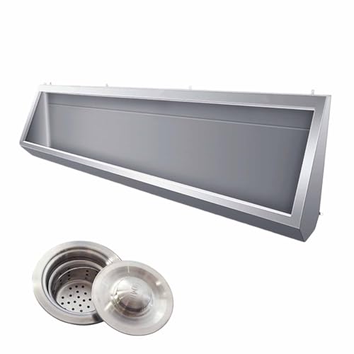 Urinal aus Edelstahl 304, robustes, verlängertes Gewerbeurinal mit Abfluss, platzsparendes, wandmontiertes Herrenurinal für Schulen, öffentliche Plätze, Krankenhäuser Baustellen(100CM/39.37IN) von Laohucai