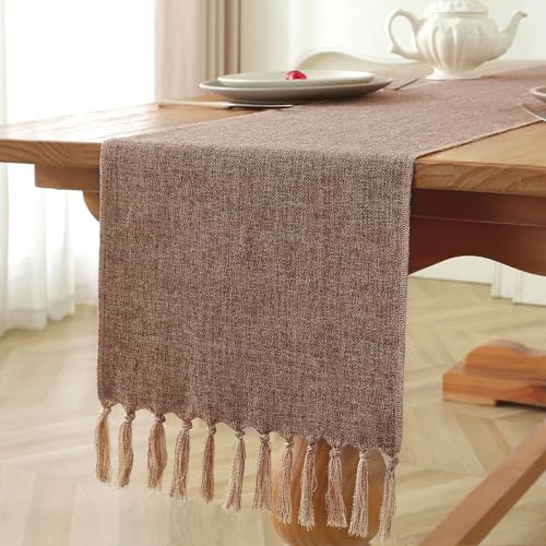 Laolitou Couchtischläufer, 91,4 cm lang, für Heimdekoration, Boho, Bauernhaus-Tischläufer, Jute-Stil, rustikale Esstischdekoration, lang, 33 x 91 cm, Braun Laolitou Couchtischläufer, 91,4 cm lang, für Heimdekoration, Boho, Bauernhaus-Tischläufer, Jute-Stil, rustikale Esstischdekoration, lang, 33 x 91 cm, Braun von Laolitou