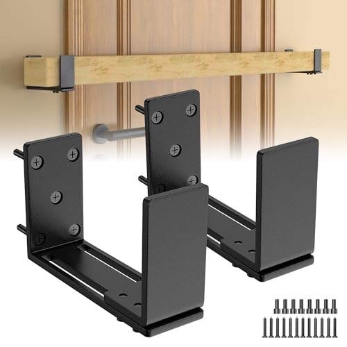 Verstellbare Türabsperrhalterungen, 2 x 4 Türen, 4,4 mm dicke, robuste Türbarrikaden-Sicherheitshalterungen für alle Größen von Holz, Türstangenhalterung für Sicherheit, 2 Stück von Laowu