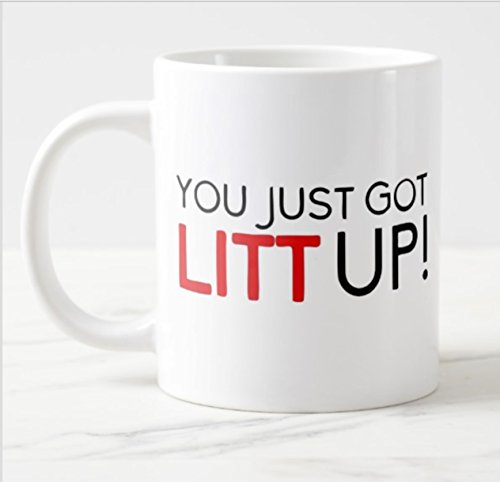 "You Just Got Litt Up" Mug, White, 330ml von Lapal Dimension