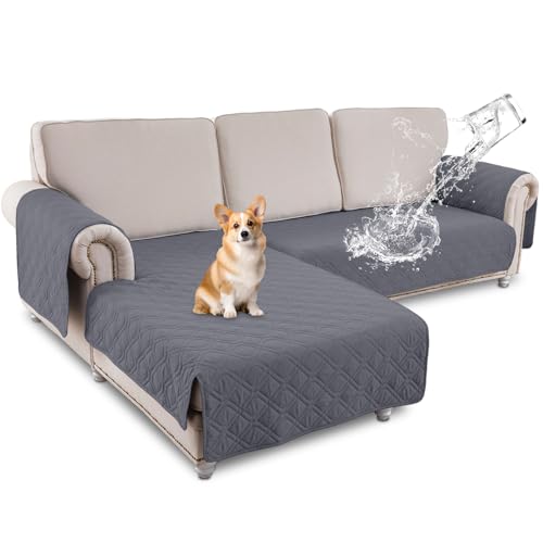 Lapalife 2 Stück L-Form wasserdichte Sofaschoner, Sofa Schutz Abdeckung, Schonbezug, Sofaüberwurf, Sofabezug, Rutschfes, Reversible Gesteppte, Pet, Haustier Abdeckung, Kinder, Hunde von Lapalife