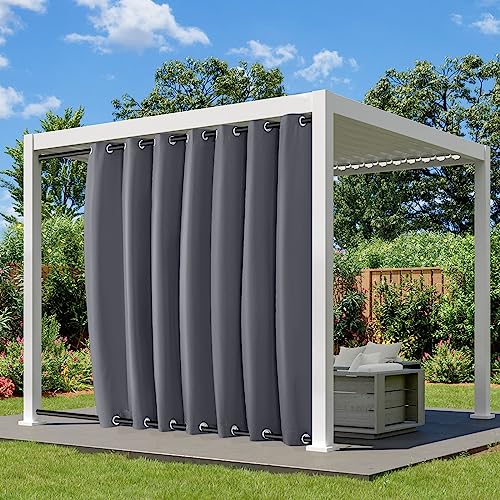 Lapalife Outdoor Vorhang Wasserdichter extra breit Oben und unten mit Ösen,B254XH243cm Wetterfest Outdoor-Verdunklungsvorhänge 1 Stück für Garten Terrasse Pavillon Veranda Balkon von Lapalife