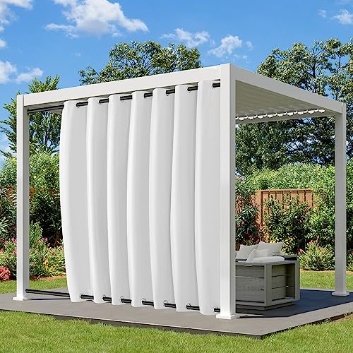 Lapalife Outdoor Vorhang Wasserdichter extra breit Oben und unten mit Ösen,B254XH274cm Wetterfest Outdoor-Verdunklungsvorhänge 1 Stück für Garten Terrasse Pavillon Veranda Balkon von Lapalife