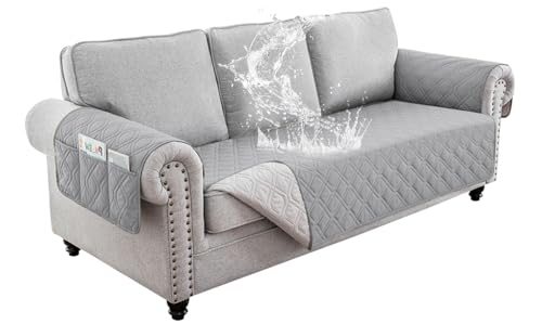 Lapalife wasserdichte Sofabezug 3 Sitzer Sofaschoner, Reversible Gesteppte,Sofa Schutz Abdeckung, Schonbezug, Sofaüberwurf für Pet, Kinder, Hunde von Lapalife