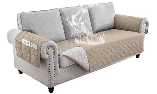 Lapalife wasserdichte Sofabezug Sofaschoner, Reversible Gesteppte,Sofa Schutz Abdeckung, Schonbezug, Sofaüberwurf für Pet, Kinder, Hunde von Lapalife