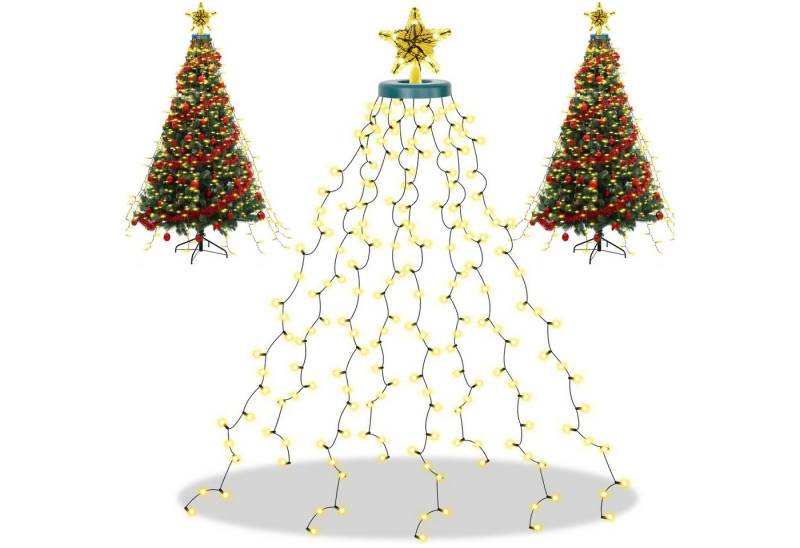 Lapamax LED-Lichterkette LED-Lichterkette LED Weihnachtsbaum Lichterkette mit Topper Star, Christbaumbeleuchtung mit Ring und Sterne,8-Modi,Timer Lapamax LED-Lichterkette LED-Lichterkette LED Weihnachtsbaum Lichterkette mit Topper Star, Christbaumbeleuchtung mit Ring und Sterne,8-Modi,Timer von Lapamax