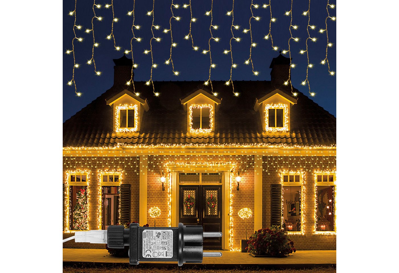 Lapamax LED-Lichterkette LED-Lichterkette Vorhanglichte,LED Lichtervorhang,mit Fernbedienung, Timer,5M/10M/15M,8 Modi,für Weihnachten Party von Lapamax