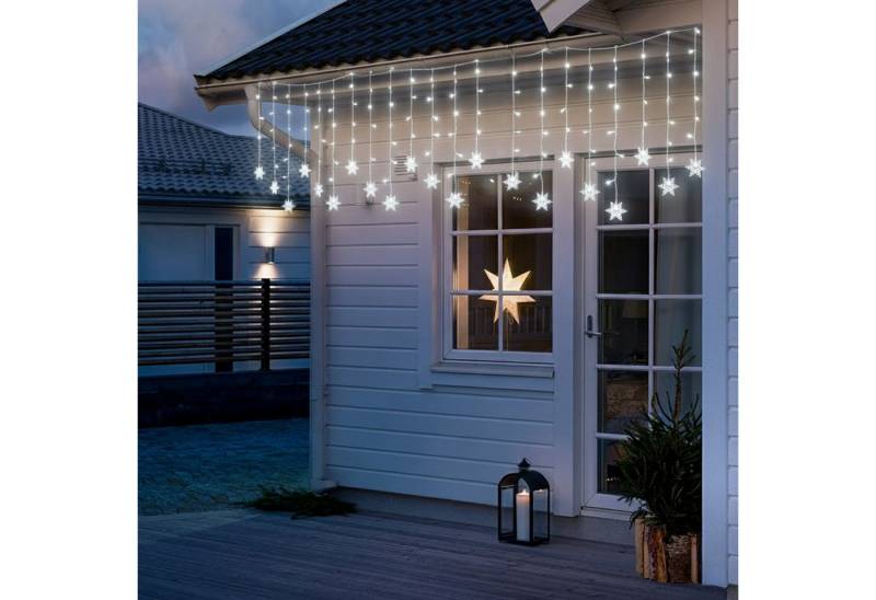 Lapamax LED-Lichterkette LED Lichtvorhang Weihnachten Lichterkette,Schneeflocke, 8 Modi, Timer,1.8m,6W von Lapamax