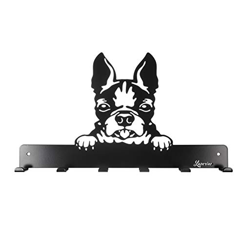 Laperino Schicke und praktische Hundegarderobe * Boston Terrier * im Hundedesign XL 450mm Breit-Leinenhalter von Laperino