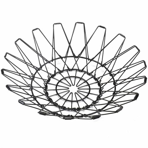 Laphontab Moderne Metall Vase – Vielseitig als Blumenvase oder Obstkorb, Faltbar & Dekorativ für Zuhause. (Schwarz) von Laphontab