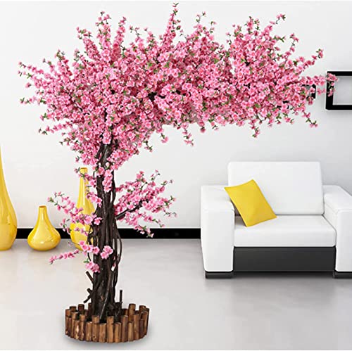 Künstlicher Kirschblütenbaum, Japanischer Kirschblütenbaum, Simulation Roter Blütenbaum, Sakura-Baum, Kirschblütenbaum, Fake-Baum Indoor Outdoor,B,1.5X1M von LapooH