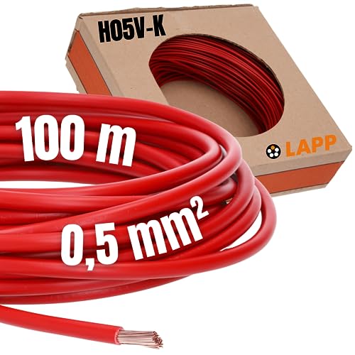 Lapp Kabel Litze H05V-K 0,5mm² rot 100M 4510041 von Lapp