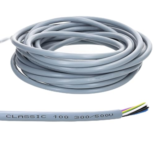 10 Meter Lapp 00100034 Ölflex Classic 100 Steuerleitung 5x0,5 mm² mit grün-gelben Schutzleiter 5G0,5 mm² I 5 Adern Kabel I Farbcodierte PVC Leitung 5 adrig von Lapp