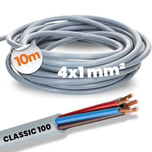 10 Meter Lapp 00102044 Ölflex Classic 100 Steuerleitung 4x1 mm² ohne grün-gelben Schutzleiter I 4 Adern Kabel I Farbcodierte PVC Leitung 4 adrig von Lapp