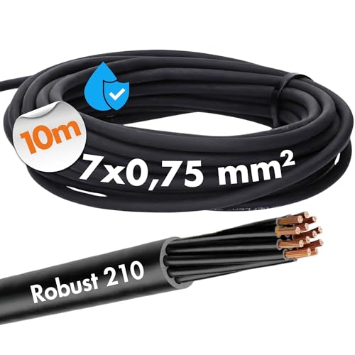 10 Meter Lapp 0021905 Ölflex Robust 210 Allwetter Steuerleitung 7x0,75 mm² ohne Schutzleiter I Außenbereich I witterungsbeständig I kälteflexibel I UV-beständig I Anschlussleitung 7x0,75 von Lapp