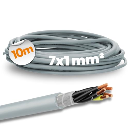 10 Meter Lapp 0026134 ÖLFLEX CLASSIC FD 810 Steuerleitung 7x1 mm² grau mit grün-gelbem Schutzleiter I hochflexible Schleppkettenleitung PVC-Kabel für Schleppkette 7G1 mm2 I Steuerkabel 7 adrig von Lapp