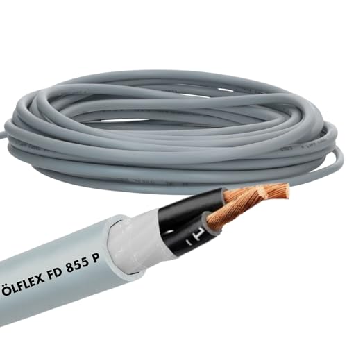 10 Meter Lapp 0027560 ÖLFLEX FD 855 P hochflexible Steuerleitung 2x1 mm² grau ohne Schutzleiter für Schleppkette I halogenfrei I 300/500 V I schnittfester PUR-Mantel I Ölbeständig I 2 adrig von Lapp