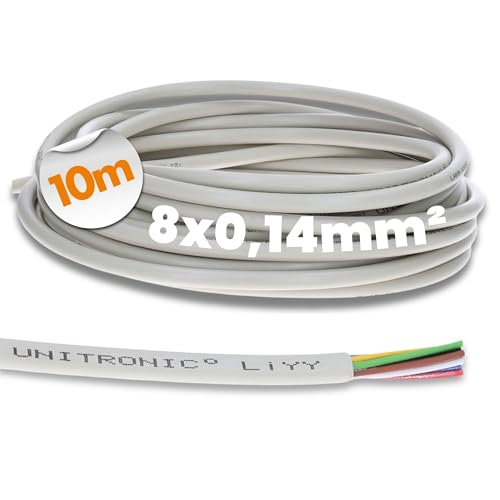 10 Meter Lapp 0028208 LiYY Datenkabel 8 x 0,14 mm² I LED Verlängerung Kabel I Lötkabel für Platine I Datenleitung I Signalkabel I Steuerleitung 8 adrig von Lapp