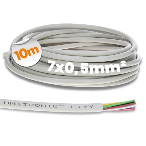 10 Meter Lapp 0028507 UNITRONIC LiYY PVC-Datenleitung 7x0,5 mm² I Lötkabel für Platine I Signalleitung I Klingelkabel I Verlängerung LED Kabel 7-adrig von Lapp